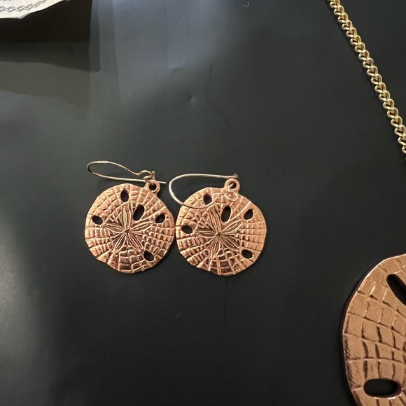 Rare 1960’s Coppercraft Guild Sand Dollar Necklace, Earrings and Poem - Picture 3 of 5